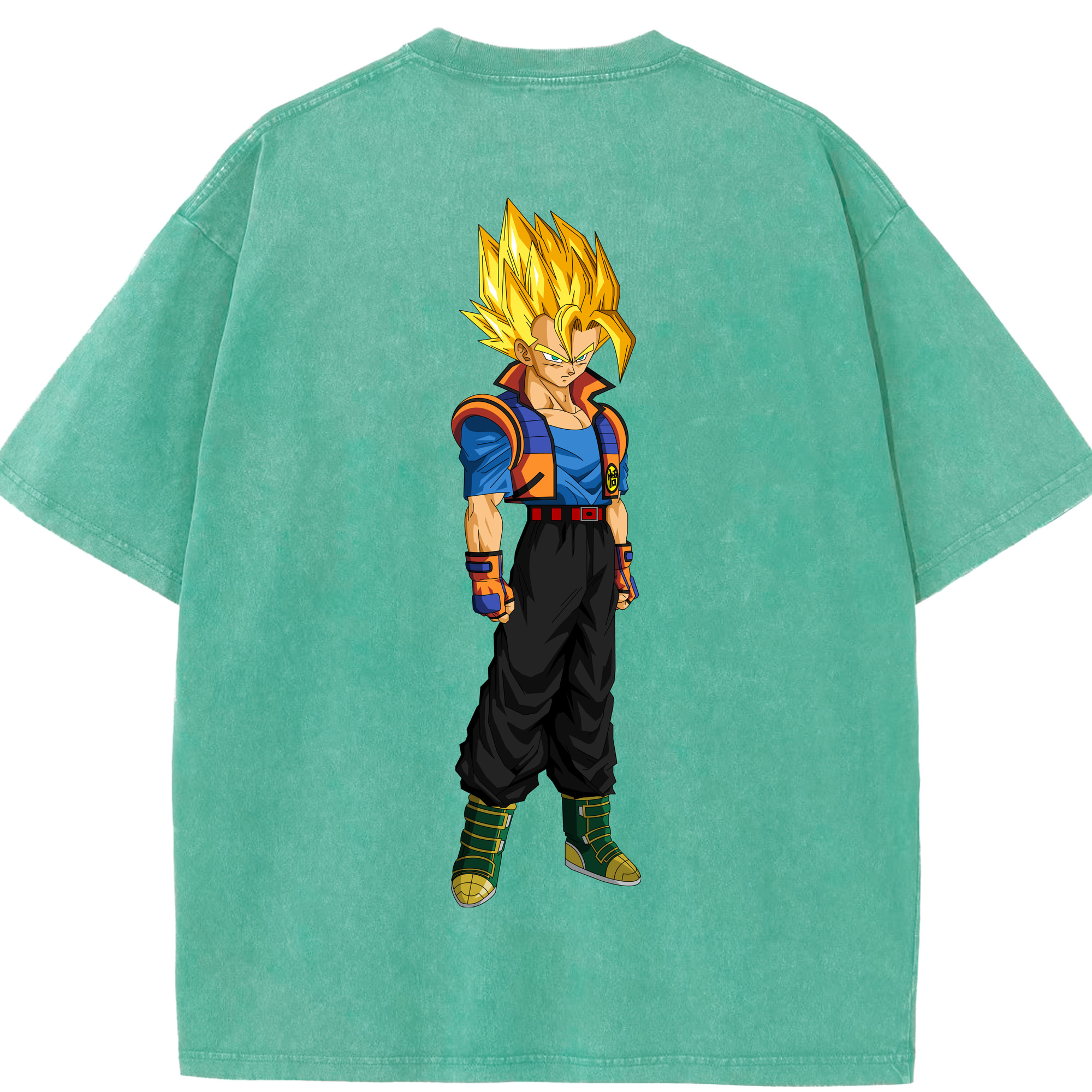 （画像用） ドラゴンボール ベジータ四世（Bejīta Yonsei）DRAGON BALL Vegeta IV 綿100% ヴィンテージ風 半袖Tシャツ（背面プリント）